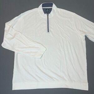 johnnie-O Mens 3XL Sully 1/4 Zip Pullover White Wrinkle Resistant Golf Modal